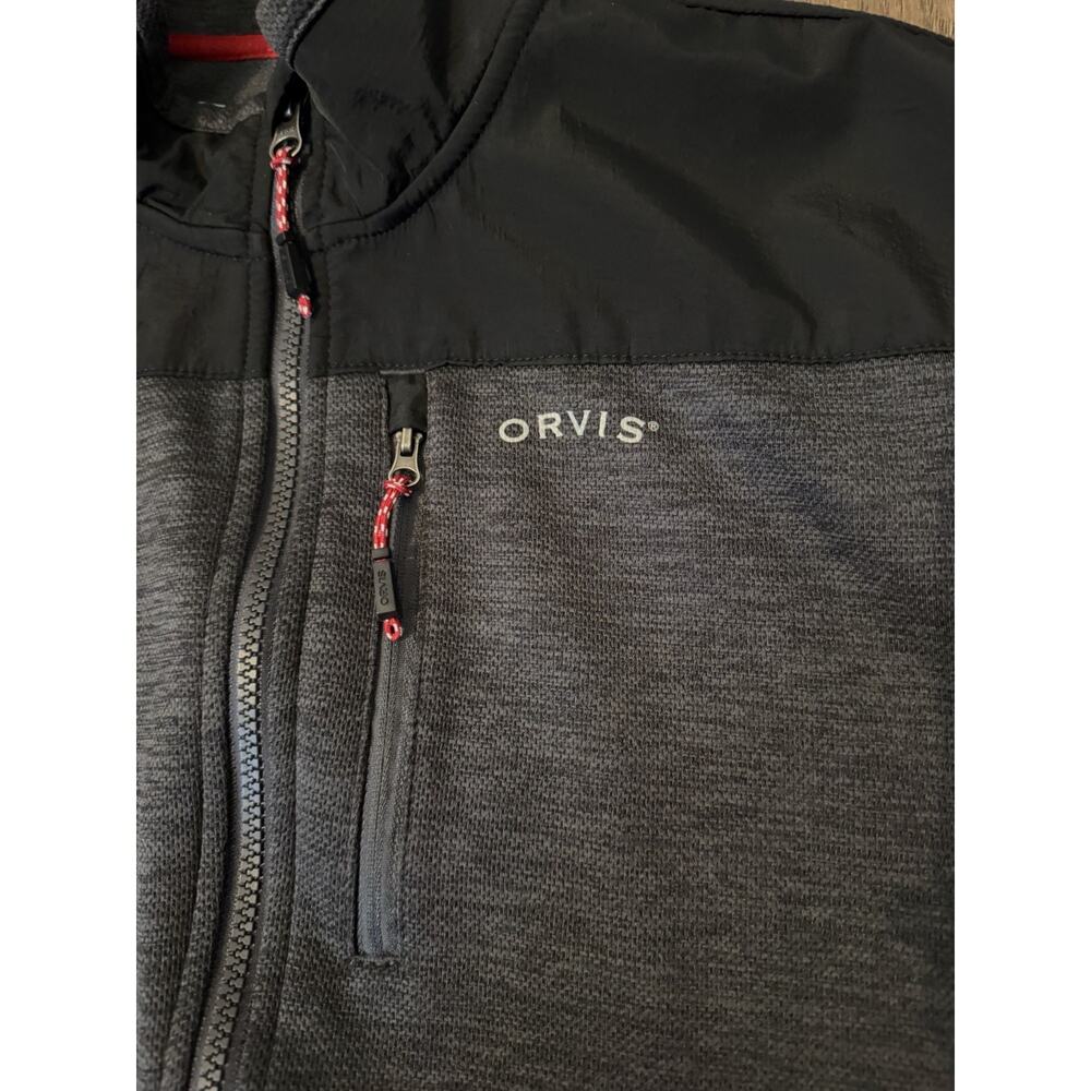 Orvis Bonded Mesh Jacket Gray Full Zip Mock Neck Fleece Mens Size XL Gorp Core - Picture 5 of 7